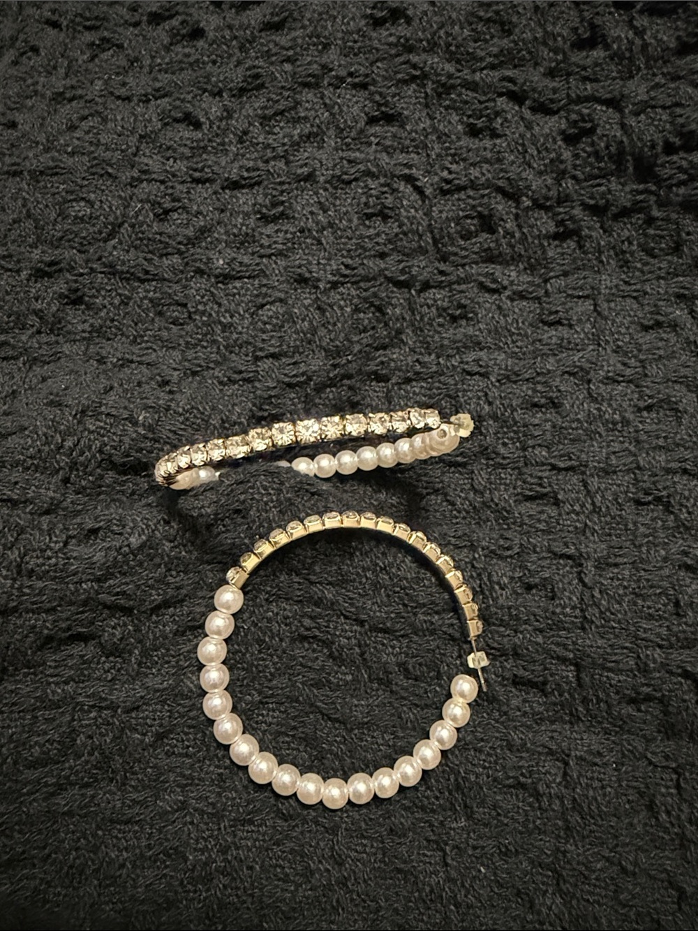 Elegant Pearl and Crystal Gold-Tone Earring Set